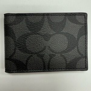 Coach Black Signature Pattern Card Holder